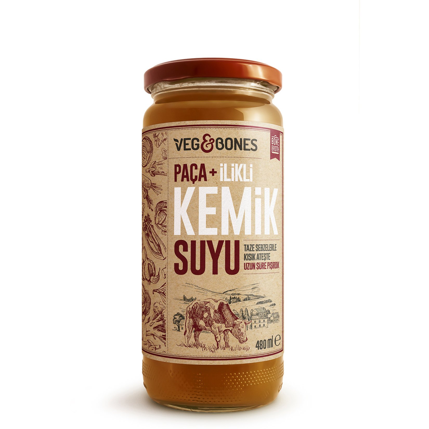 Veg&Bones Paça + İlikli Kemik Suyu 480 Ml