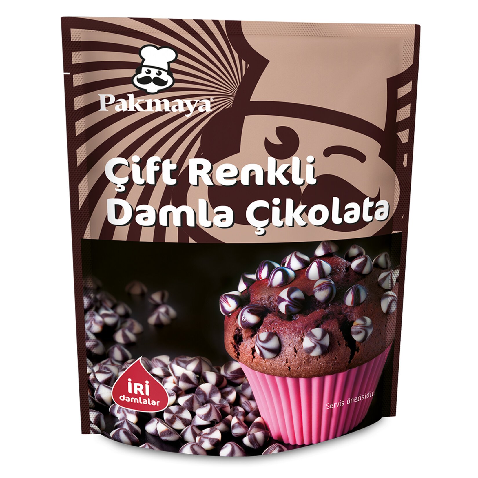 Pakmaya Çift Renkli Damla Çikolata 70 Gr