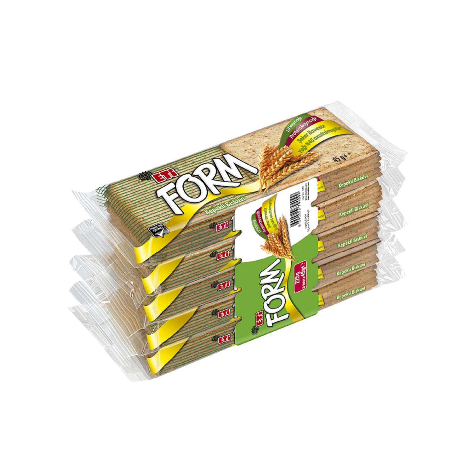 Eti Form Kepekli Bisküvi 5 x 45 gr