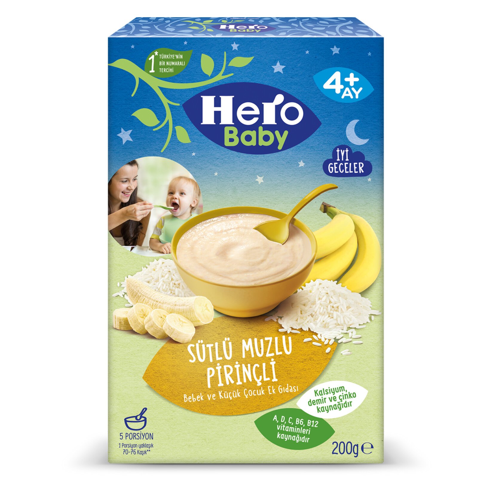 Hero Baby Sütlü Muzlu Pirinçli Ek Besin 200 Gr