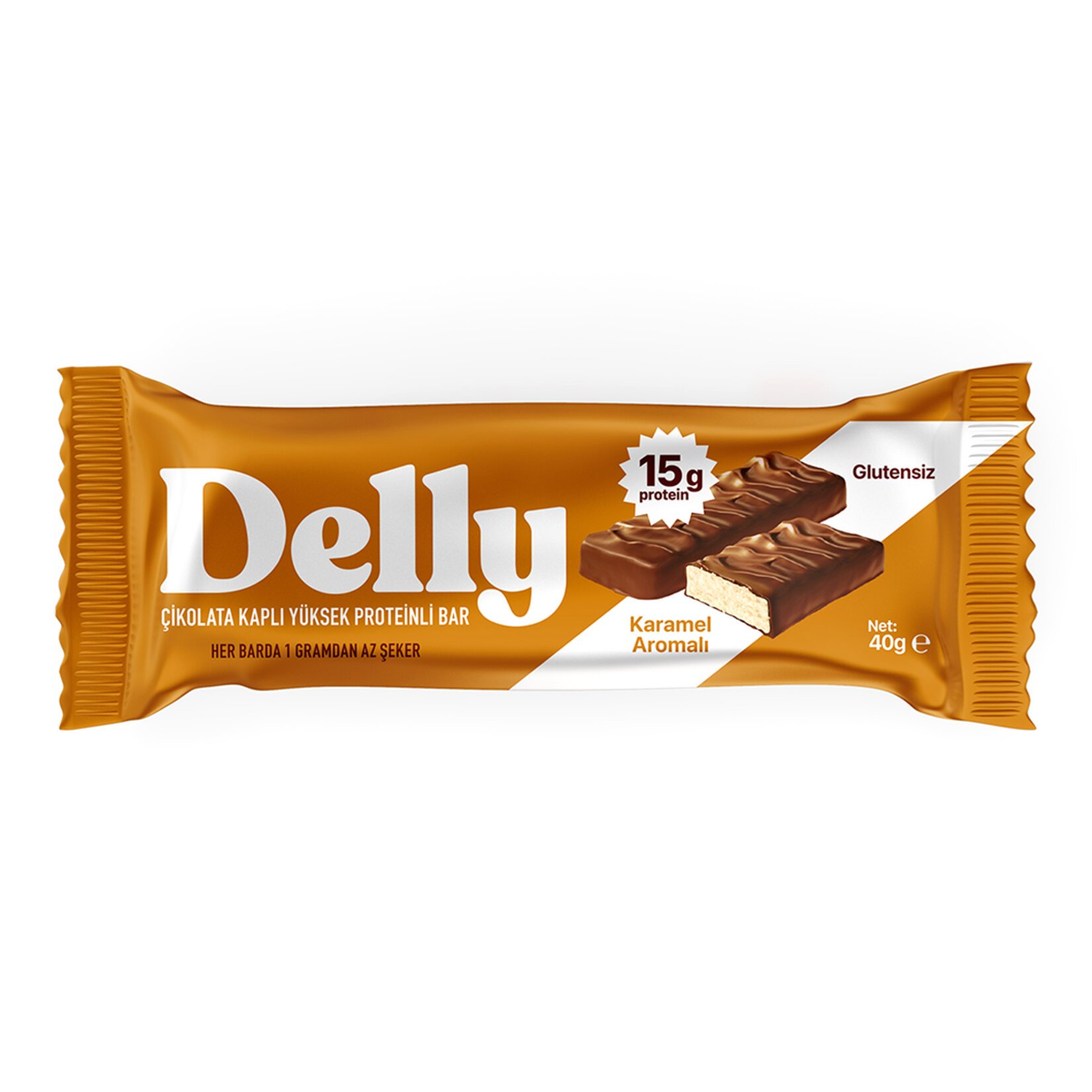 Delly Karamel Aromalı Protein Bar 40Gr