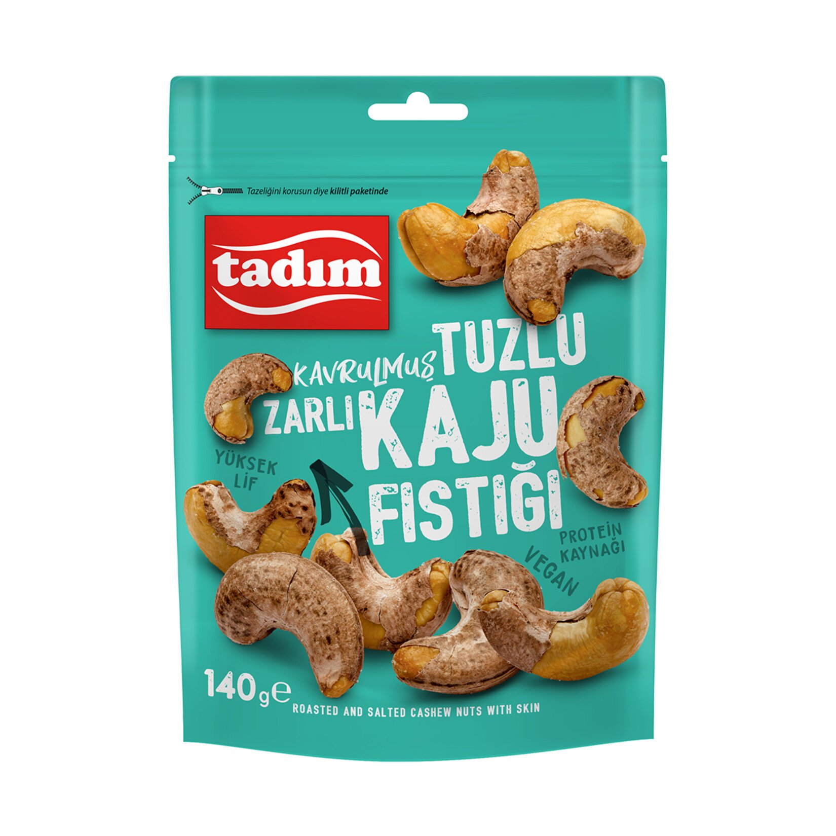 Tadım Kavrulmuş Tuzlu Zarlı Kaju Fıstığı 140 Gr