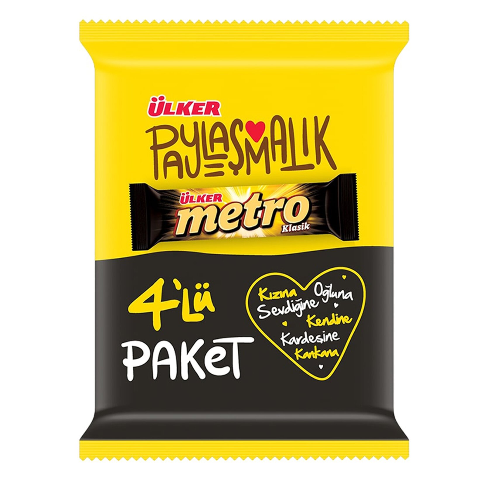 Ülker Metro Kaplamalı Karamel Nugalı Bar 4x36 Gr