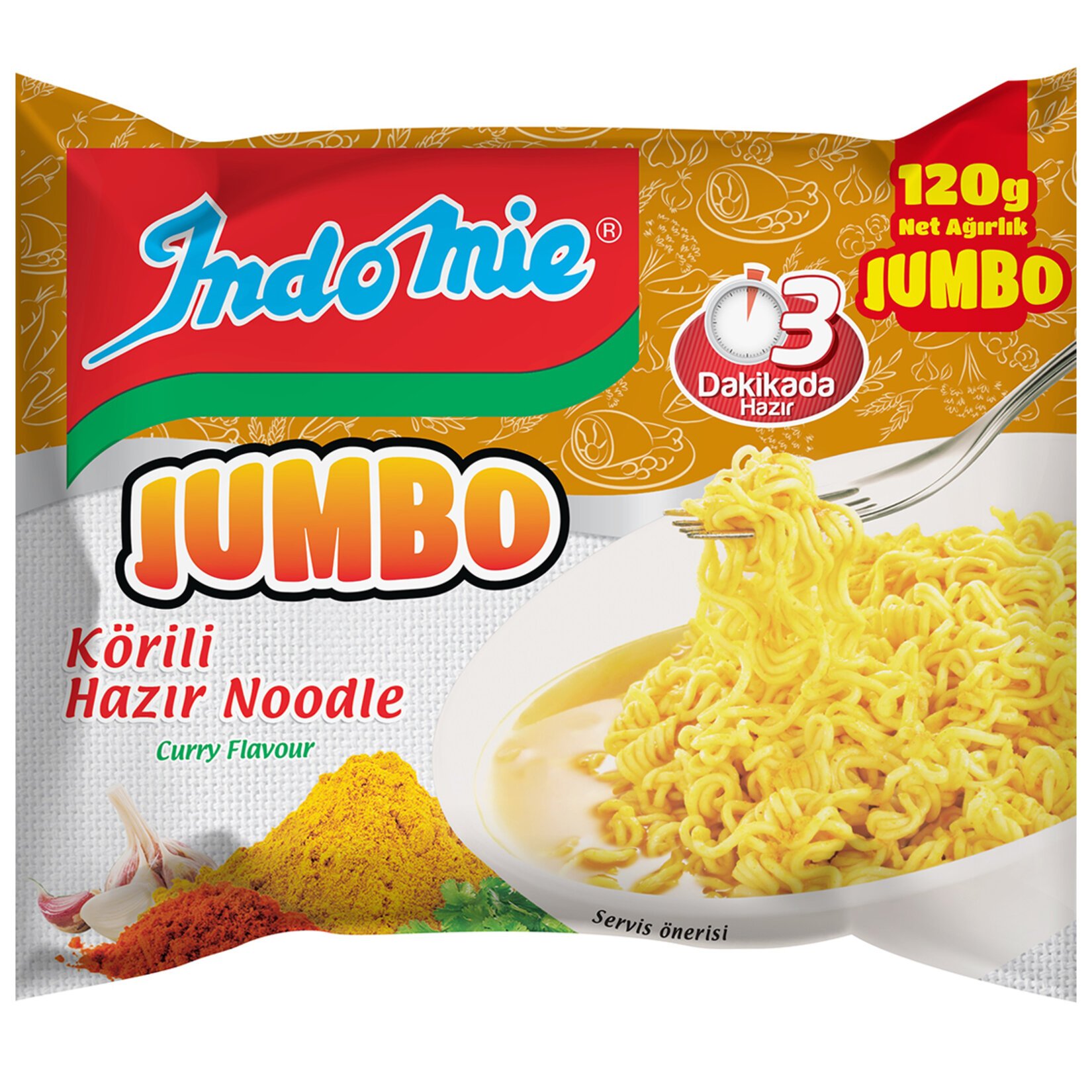 indomie Jumbo Körili Hazır Noodle 120 Gr